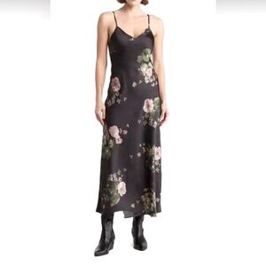 [SOLD] [All Saints] Floral Satin Slip Dress